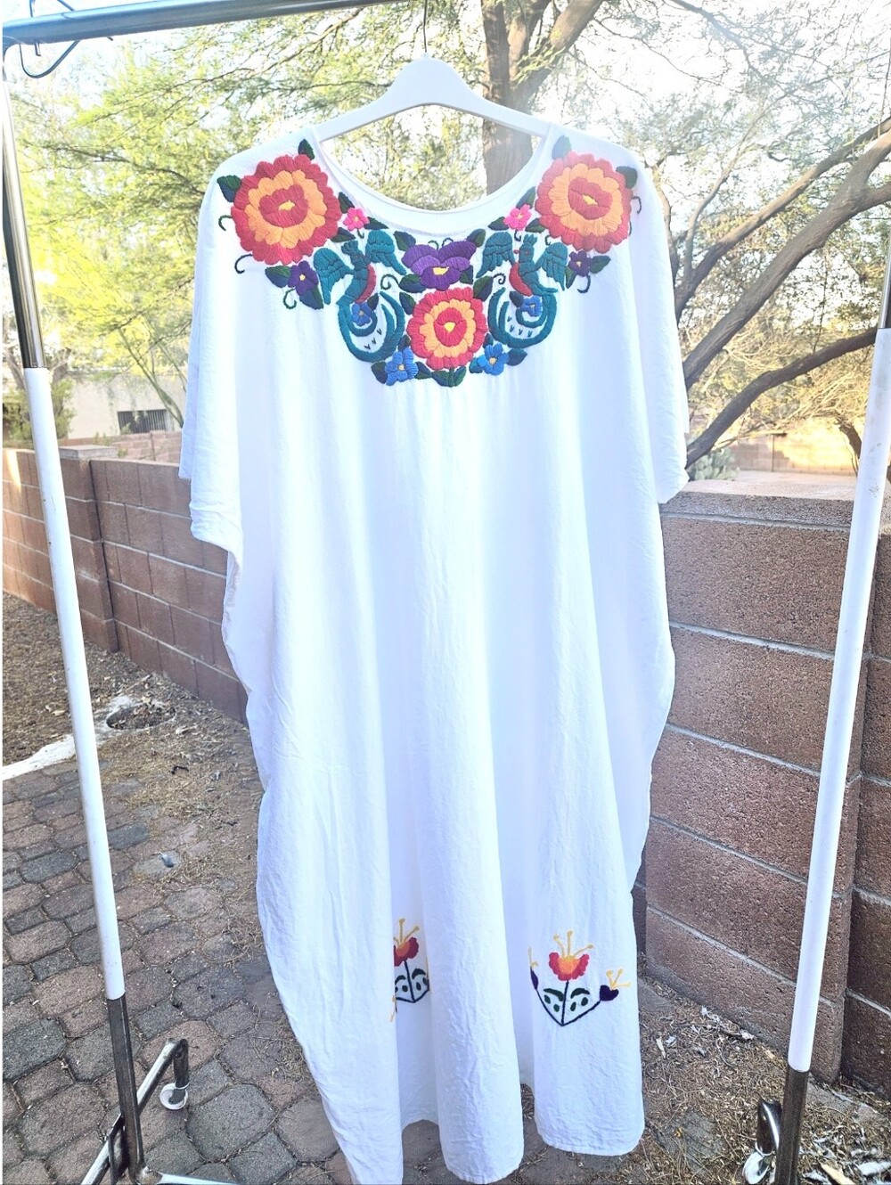 Mexican Embroidered Puebla MuuMuu Dress